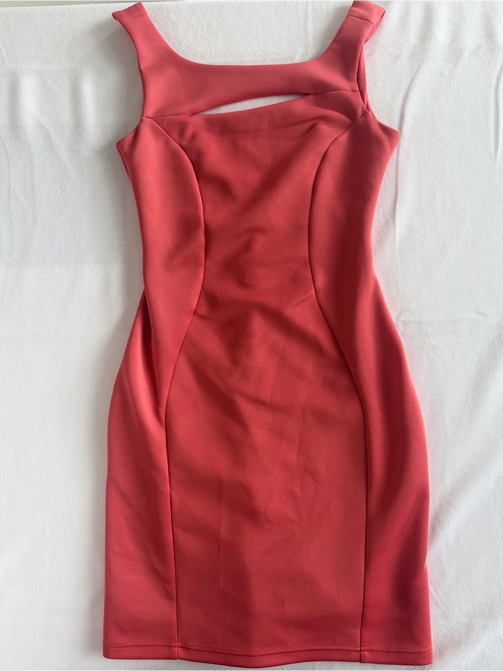 Fitted Coral Cutout Sheath Dress‎